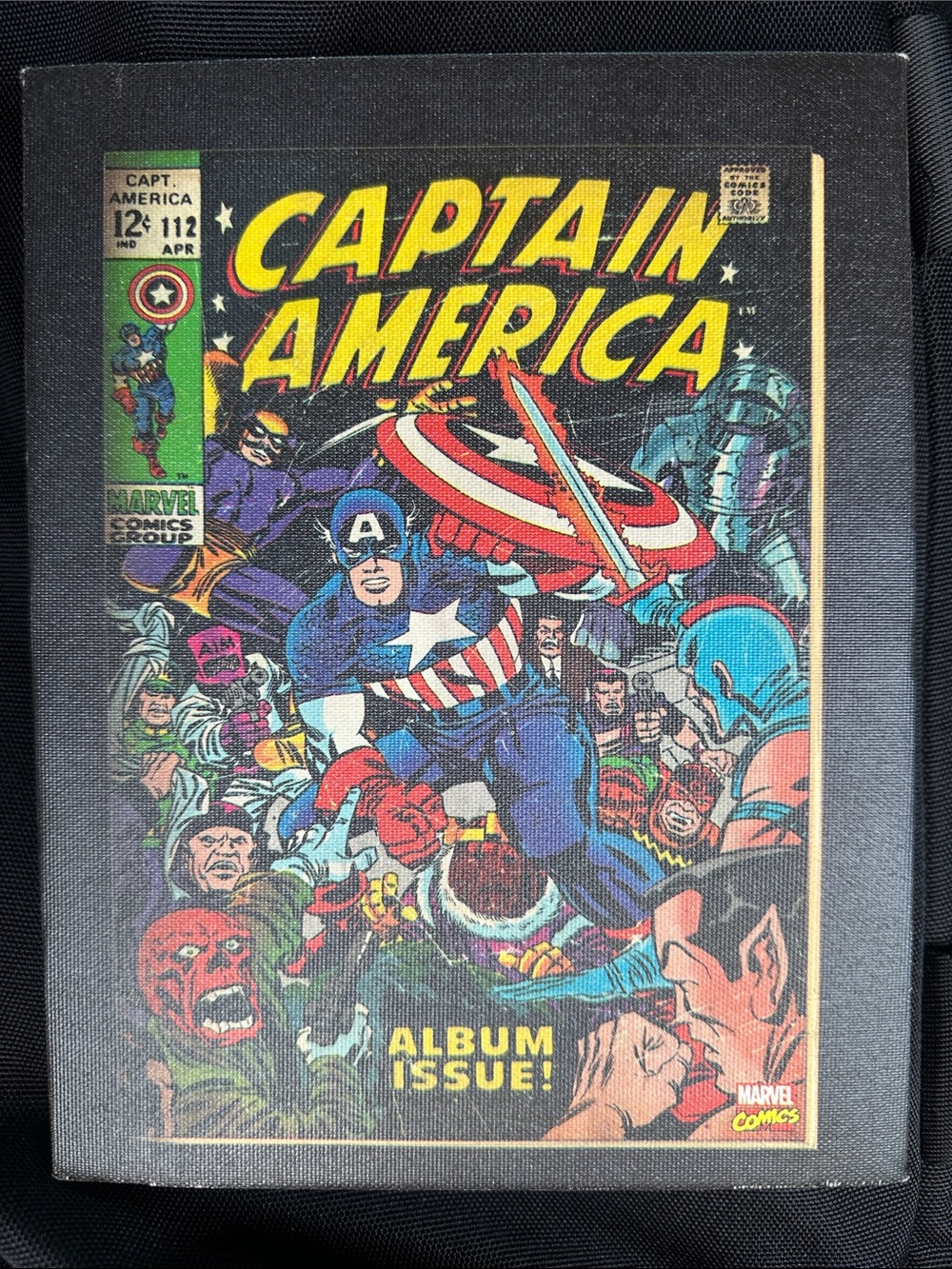 Marvel Captain America Comic Art Print - Red, Blue, White & Yellow